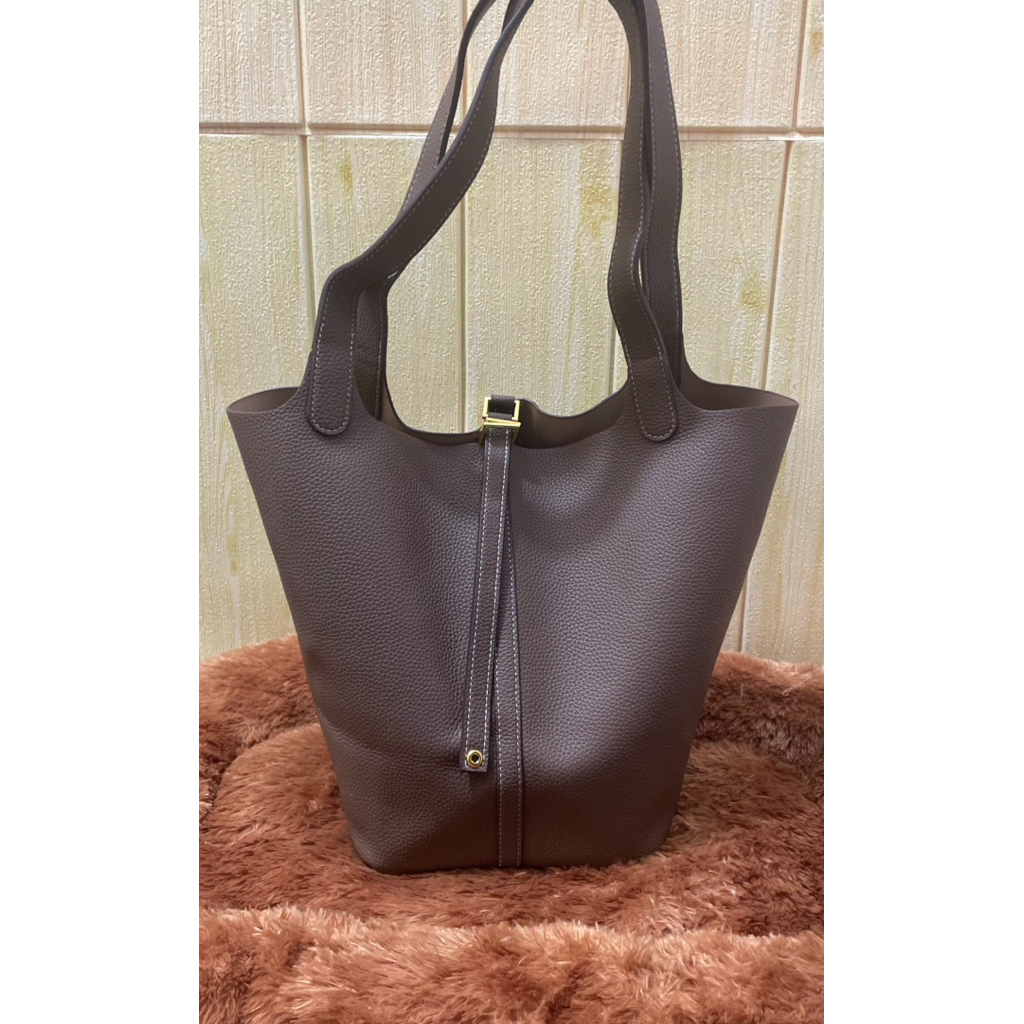 Tas Wanita Jinjing Tote Bag  Picotin Maxi Leather