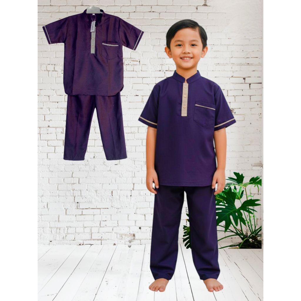 Baju Koko Anak Kurta Modern Baju Muslim Laki Laki Junior Baju Koko Habibi Anak Usia 1 Sampai 10 Tahu
