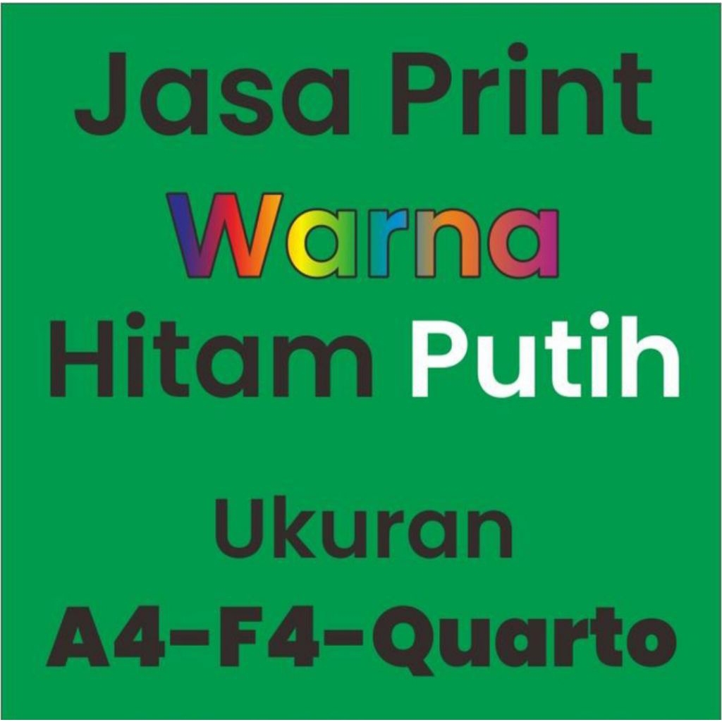 Jasa Print Warna Dan Hitam Putih Kertas A4