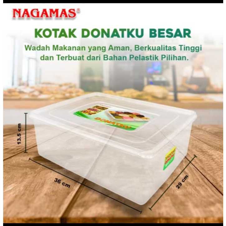 Tempat Donat Box Plastik Besar Kue Basah 14 Liter - Nagamas