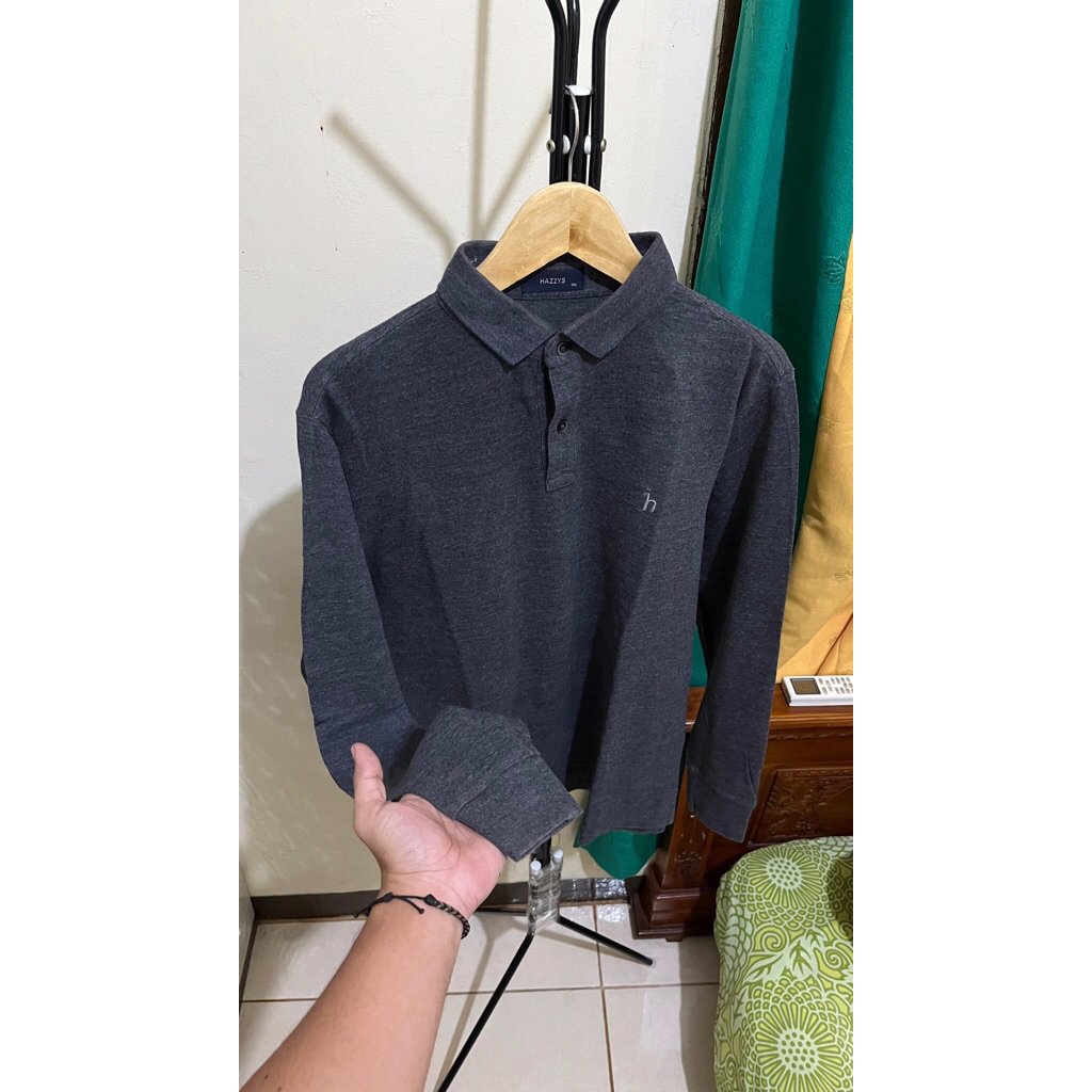 kaos kerah polo lengan panjang HAZZYS original