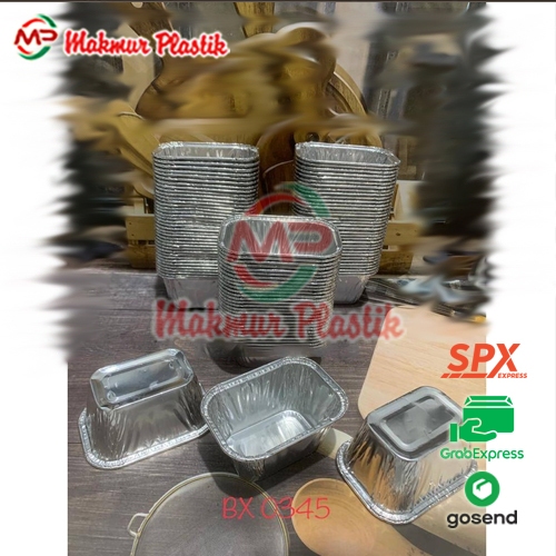 (PER 100 PCS) ALUMUNIUM FOIL TRAY BX0345 / ALU BX 0345 KOTAK KECIL / Macaroni Schotel Pastel
