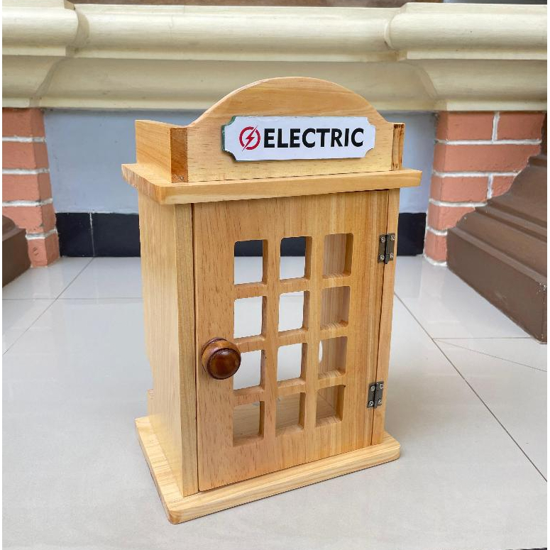 (megasakura)Box Meteran Listrik Prabayar Token London Kayu Natural Termurah