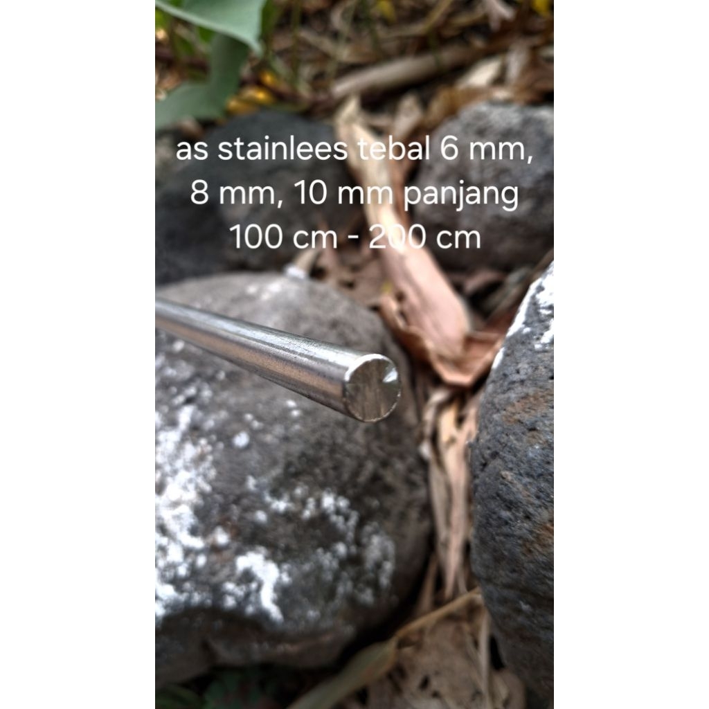 as stainlees tebal 6 mm, 8 mm, 10 mm panjang 100 cm - 200 cm as stainlees tahan korosi