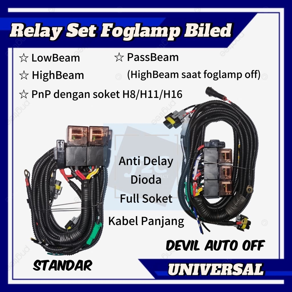 Relay Foglamp Biled UNIVERSAL Demon Devil Auto Off