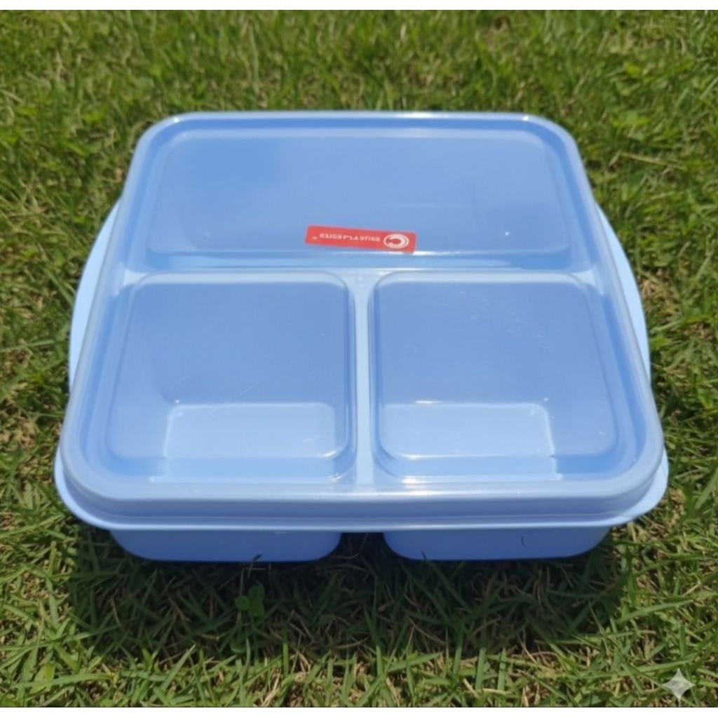 misting tempat makan 3 sekat Lunch Box Clio plastik
