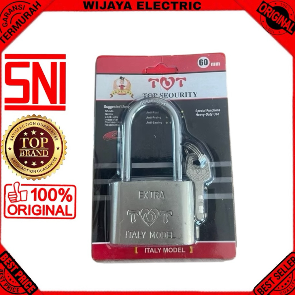 TOT Gembok panjang 60 mm panjang Gembok Chrome 60 mm panjang