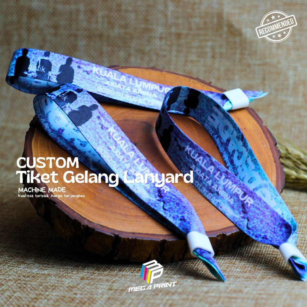 gelang tiket/tiket konser/wri stband/gelang lanyard konser