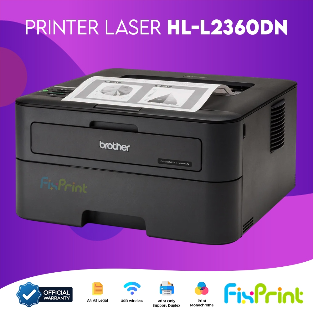 Fixprint Printer Laser Monochrome Brother DCP-B7640DW DCP-L2540DW HL-L2360DN Print Scan Copy WiFi Do