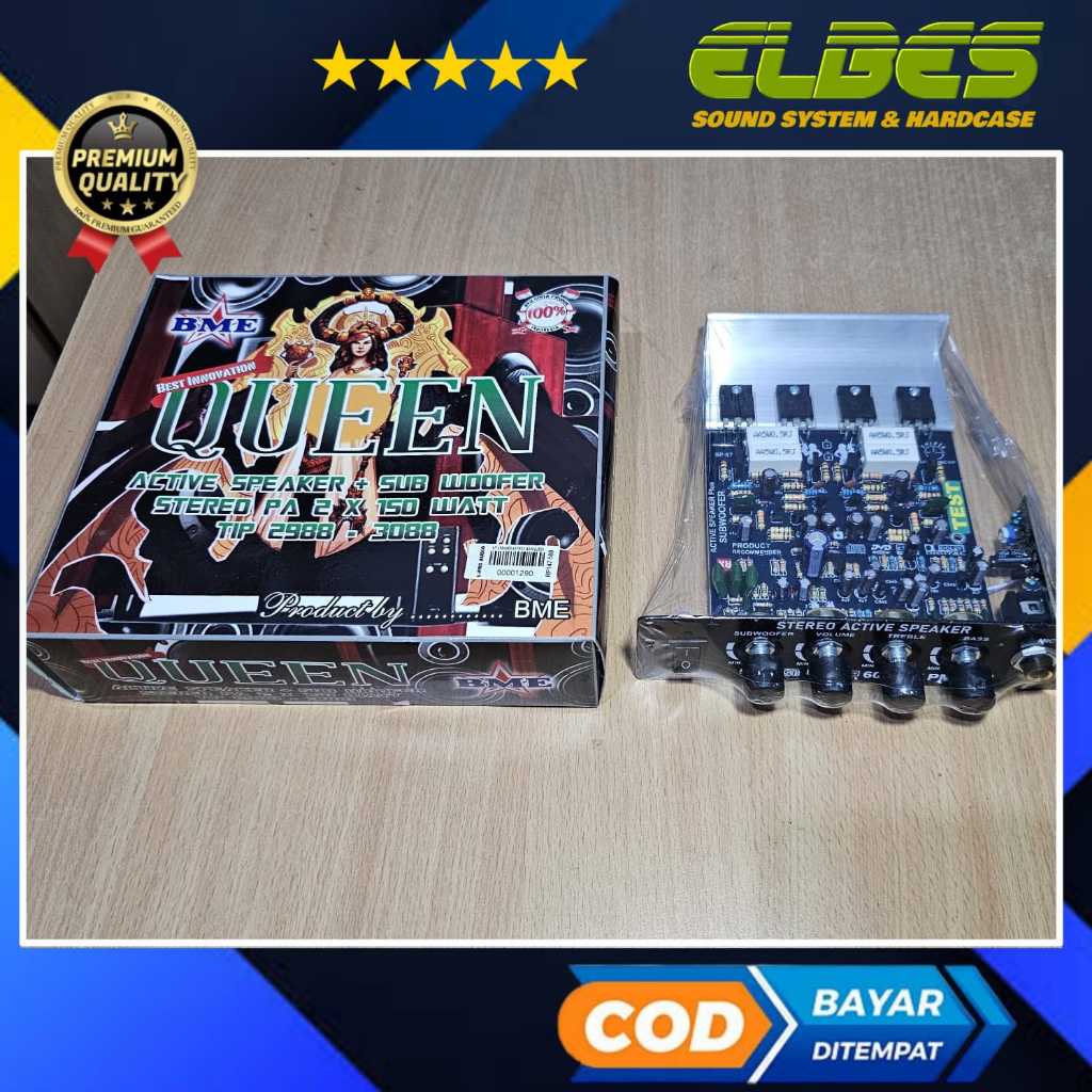 Kit Speaker aktif Queen stereo 2 x 150 watt power amplifier