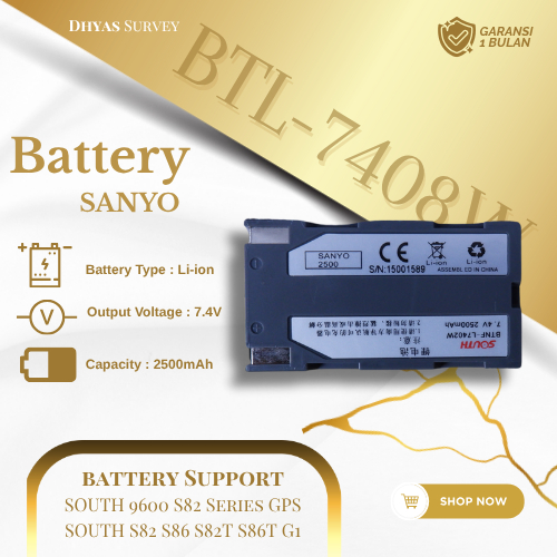 Baterai GPS RTK GNSS South BTL7408W Battre GPS South G1 G1plus G1+ Battery GPS South G1 Sanyo Origin