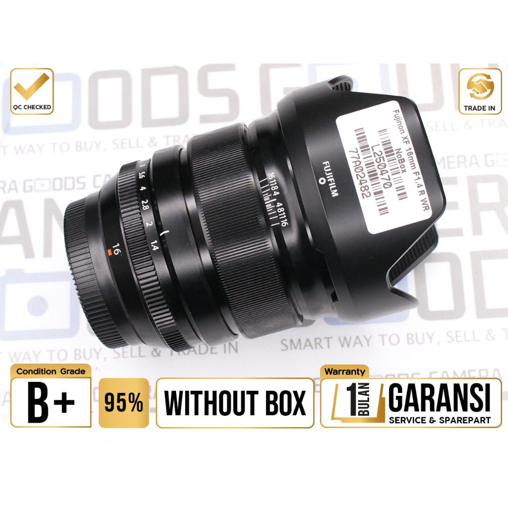 Lensa Fujifilm Fujinon XF 16mm F1.4 R WR Lens Second Bekas Grade B+ / Fuji XF16mm - L250470