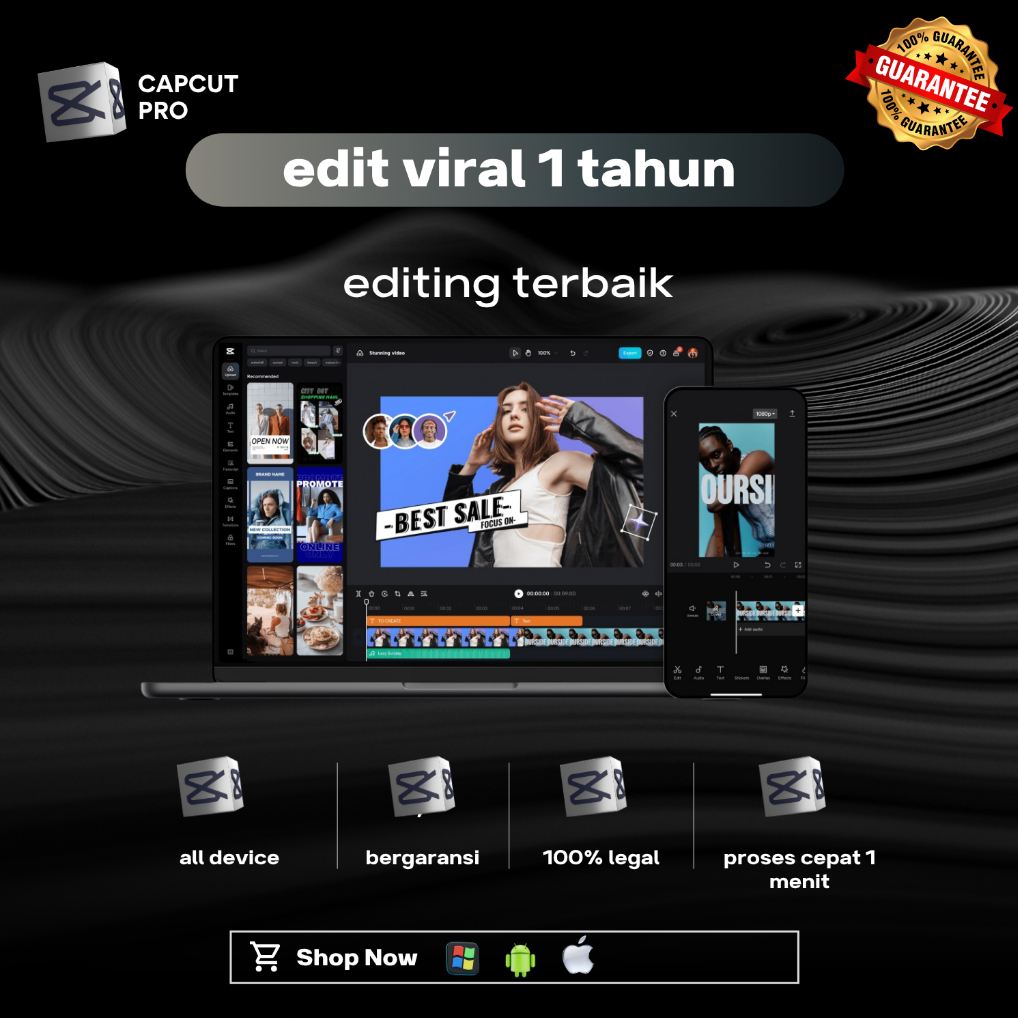 Capcut Pro Template 1 Tahun Bergaransi Termurah