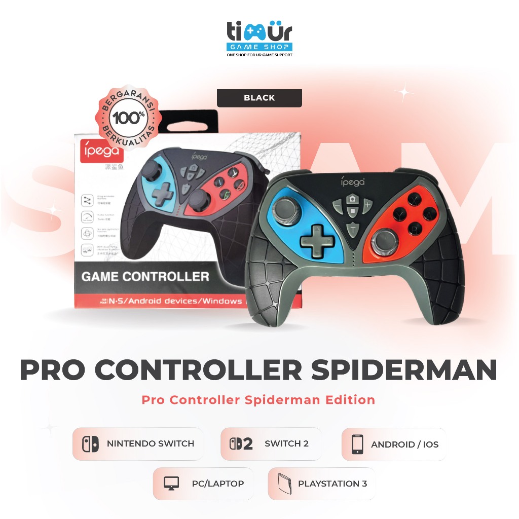 Ipega Spiderman SW018A Stik Stick Gamepad Nintendo Switch Android PC