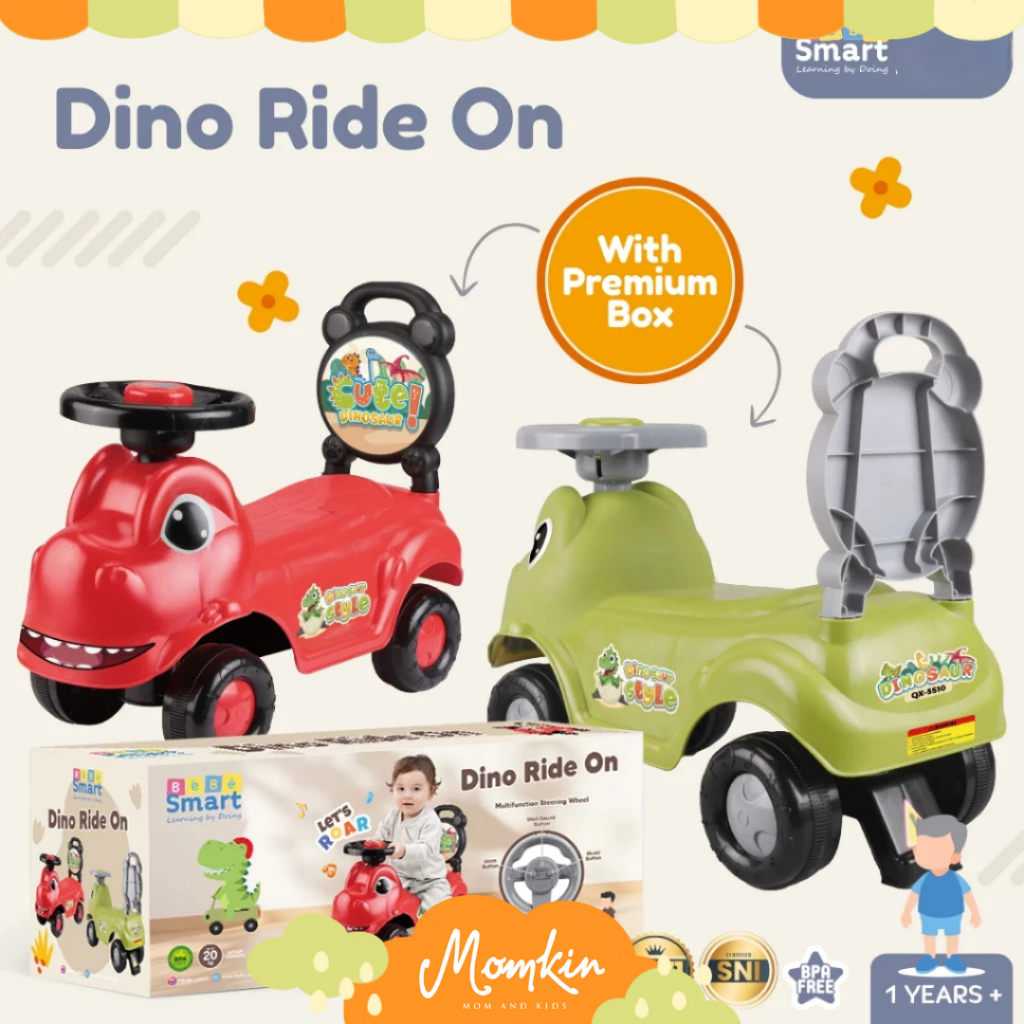 MOMKIN - BEBE SAMRT - BALANCE BIKE DINO DINO RIDE ON