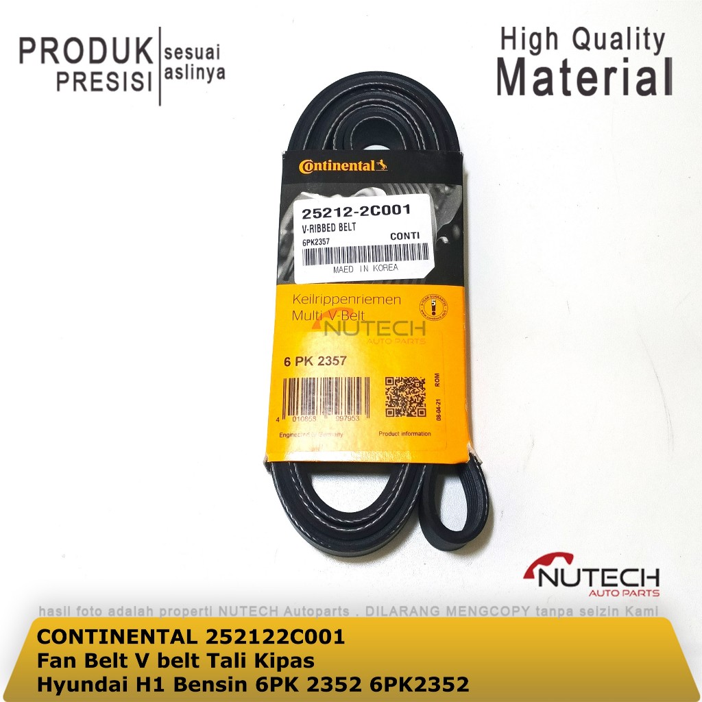 Fan Belt V belt Tali Kipas Hyundai H1 Bensin 6PK 2352 6PK2352