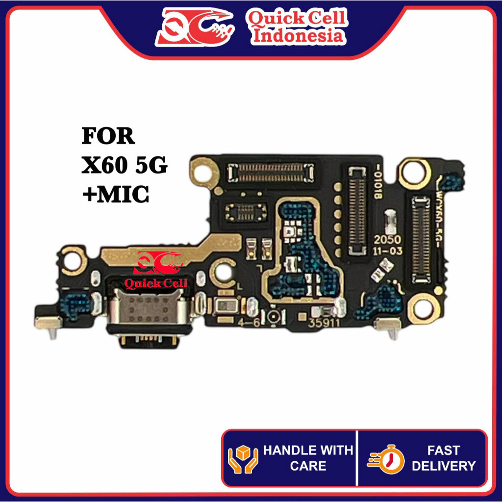 Quick Cell Konektor Papan Charger For Vivo X60 5G +Mic - Fast Charging