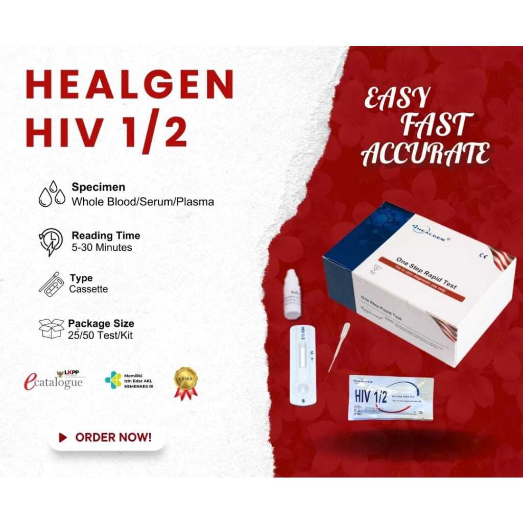 Rapid tes hiv cassete healgen | alat tes hiv | test hiv | hiv tes cassete