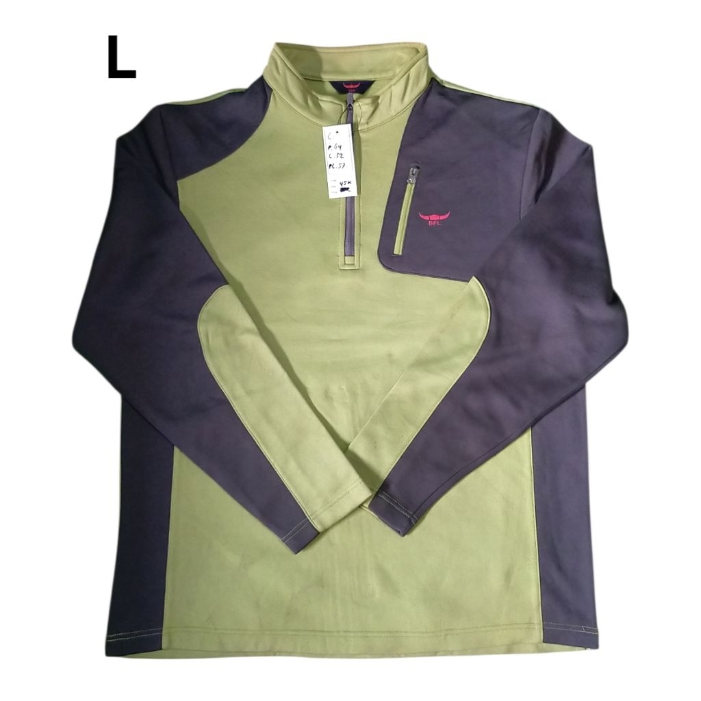 BFL size L baselayer outdoor second inner pollar tebal kaos gunung bekas baju half zip sweater