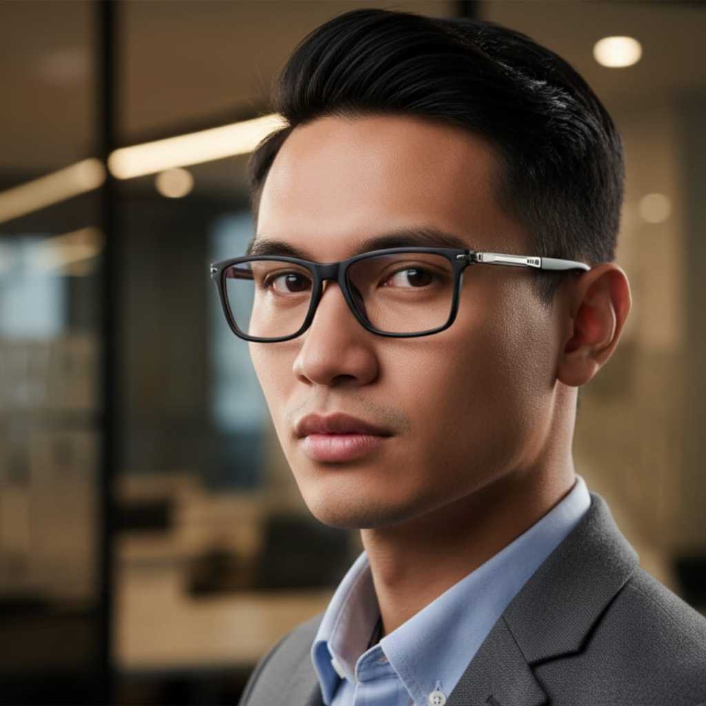 Kacamata PhotocHromic Pria Sport Elegan Anti Radiasi Lensa Baca Progresif Kaca Mata Plus Optik Asli