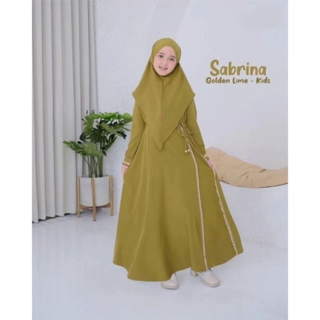 Gamis Malaysia Renda Sabrina Anak Perempuan 7 Varian warna Trend Usia 8-16 Tahun // Baju Mengaji