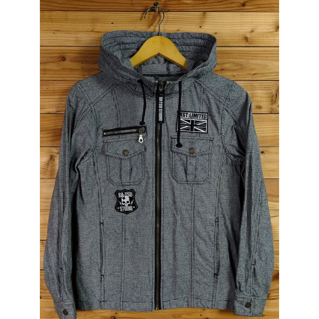 BA-TSU STUDIO JAPAN BRAND CASUAL HOUNDSTOOTH OVER SHIRT JACKET