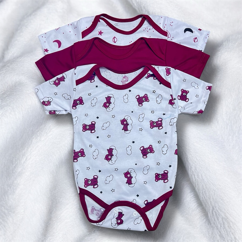 3pcs/1pcs Jumper Pendek Bayi SERI MAROON  Jumper Bayi AKIL48 Collections SNI 0-6 Bulan Anf Konveksi