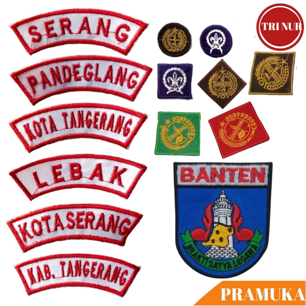 Bed Kwarda & Kwarcab Pramuka Banten Bordir / Bed Lokasi Kwarcab Pramuka Kwarda Banten / Badge Atribu