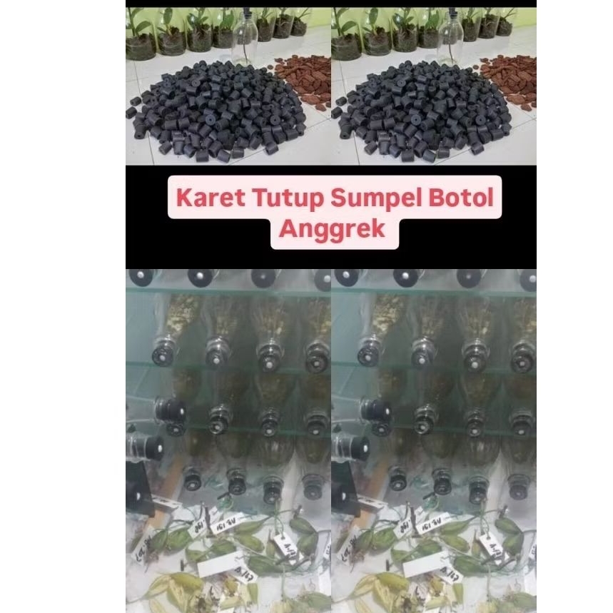 Rubber Dope/Bungkus Isi 100pcs Karet Tutup Sumpel Botol Anggrek Kultur Jaringan Vial Media Tanam Ang