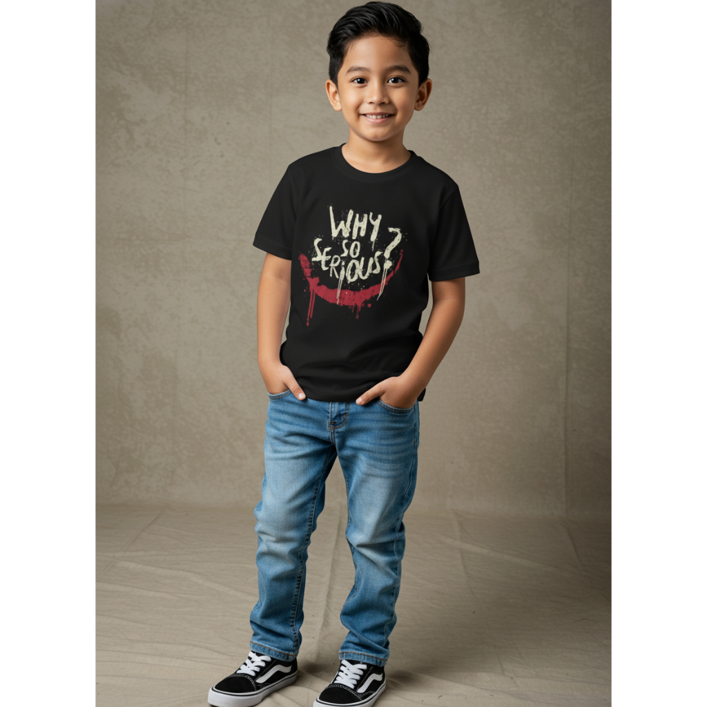 Baju Kaos Anak Tanggung Joker Why So Serious Glow In The Dark Rhymes Import