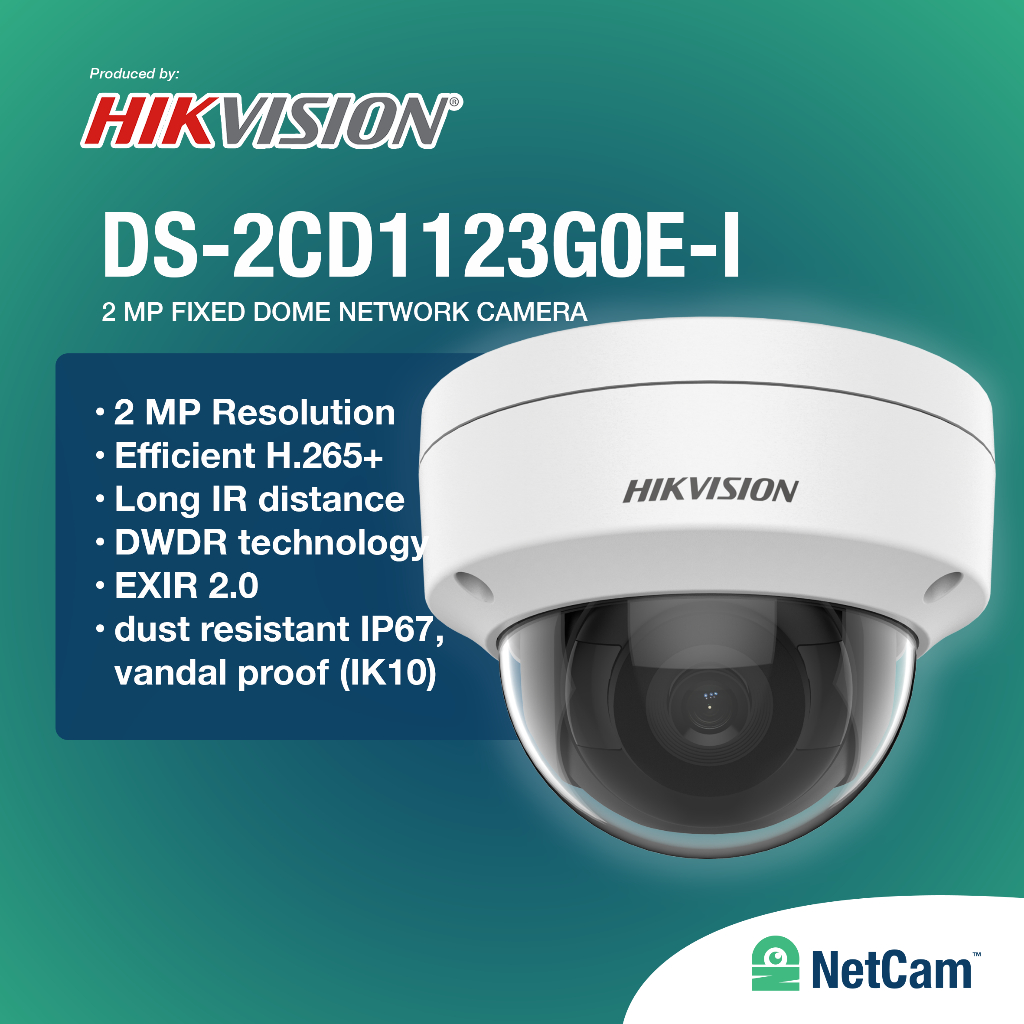 HIKVISION INDOOR IP CCTV DS-2CD1123G0E-I 2MP / DS-2CD1143G0-I 4MP INFRARED 2.8MM DOME NETWORK CAMERA