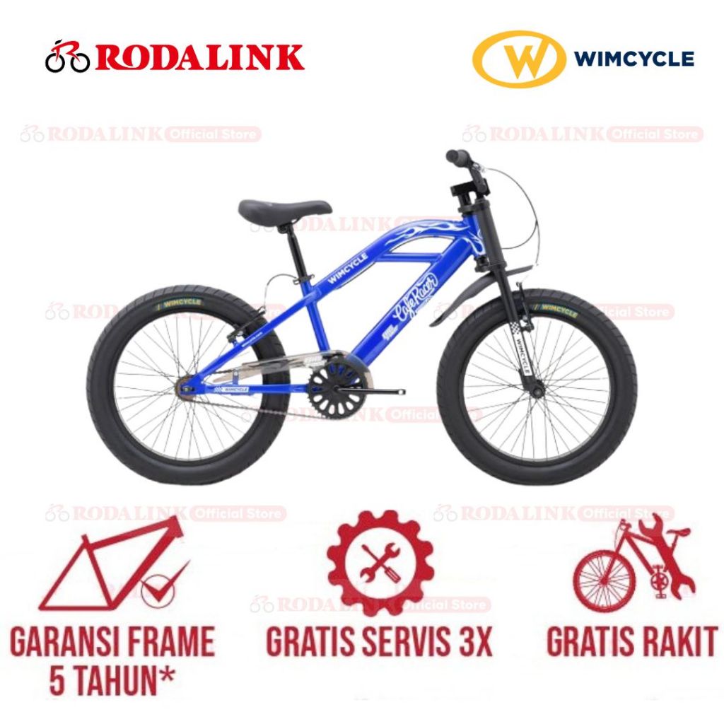 Wimcycle Sepeda Anak BMX Big Foot 20" Cafe Racer Series | Sepeda Anak BMX Anak 6-8 Tahun
