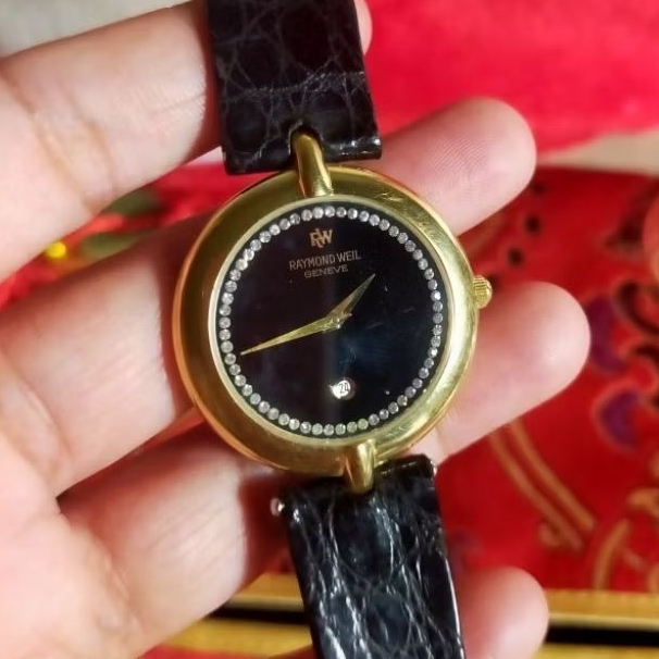 Jam Tangan Uniseks vintage Verry rare Raymond Weil 5350 gold plate 18k