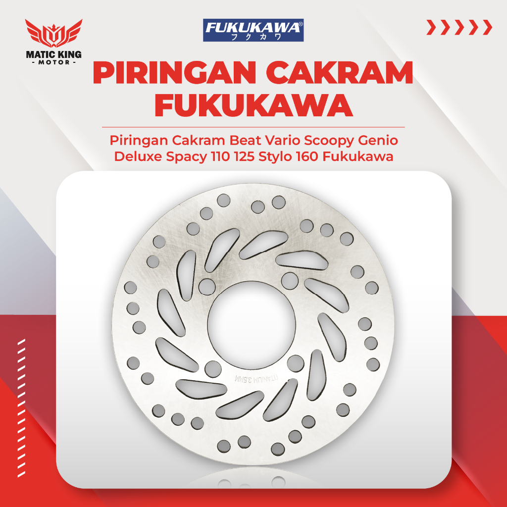Fukukawa Piringan cakram disc brake Honda Beat Vario Scoopy Genio Deluxe Spacy 110/125/160