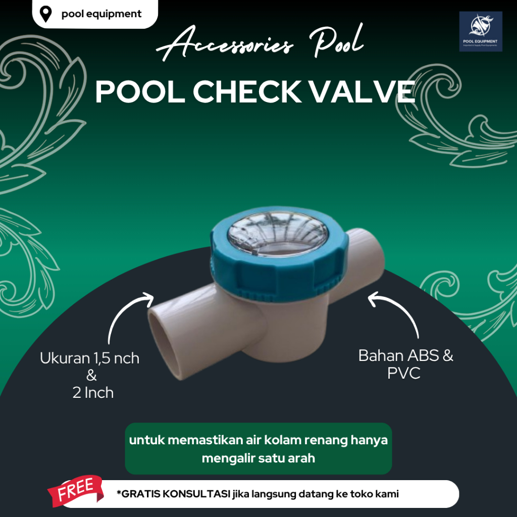 Pool Check Valve 1,5 inch & 2 inch