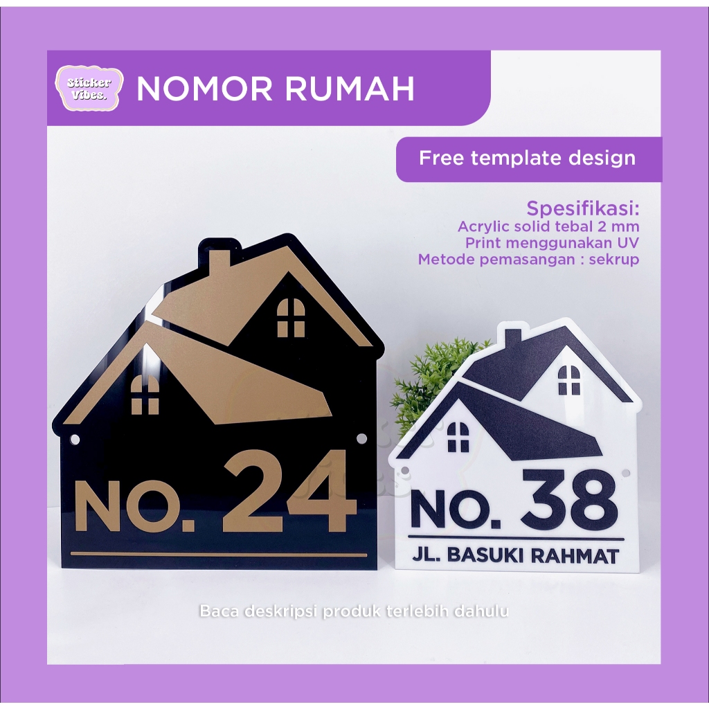 Nomor Rumah 15x15 CM & 20x20 CM ANTI AIR / HOTEL KOS VILLA PENGINAPAN FREE DESAIN / BAHAN AKRILIK SU