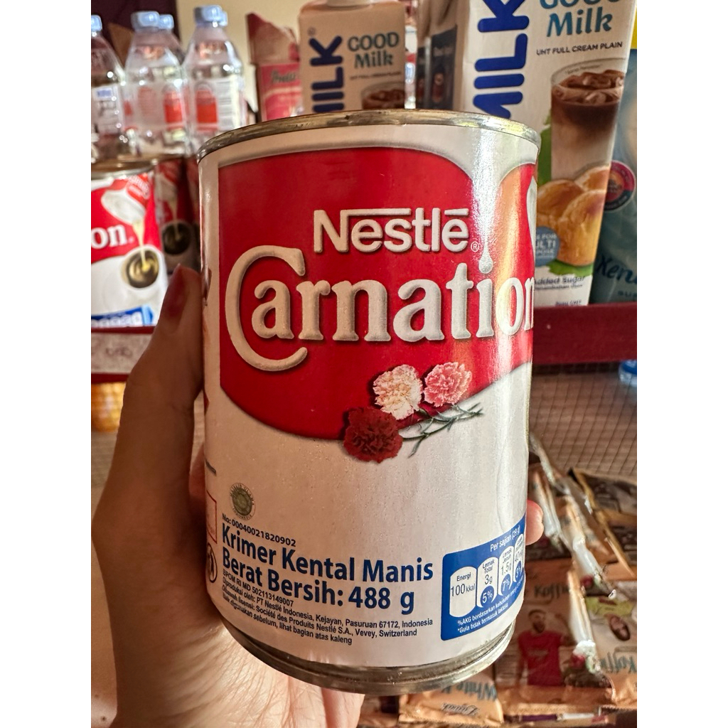 Carnation Susu Kental Manis 488gr Kaleng besar Evaporasi