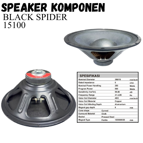 SPEAKER KOMPONEN BLACK SPIDER 15100 BLACKSPIDER 15100 15 INCH