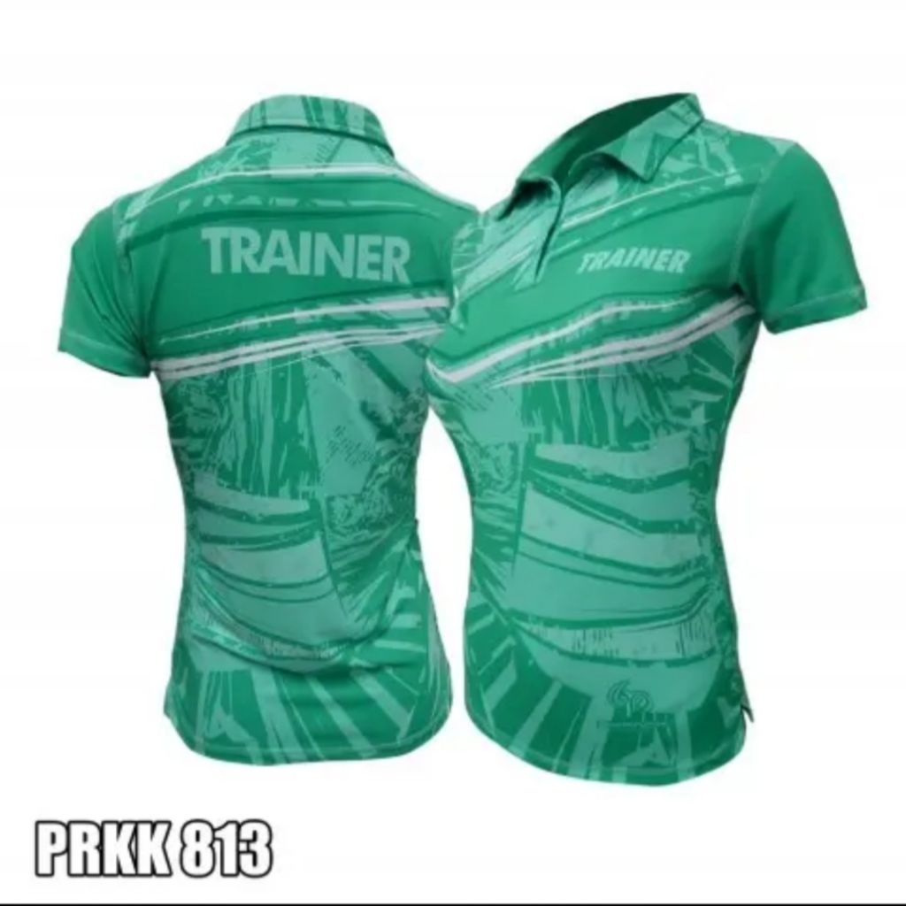 Sixpack Kaos Berkerah Olahraga Wanita Printing Lengan Pendek