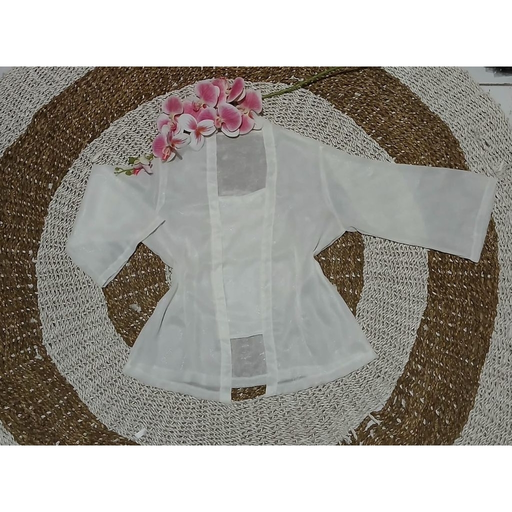 Kebaya Jadi Jumbo Bahan Sifon Gradasi Bunga Tangan Lonceng/Kebaya Jumbo 3XL/4XL/5XL/6XL/7XL