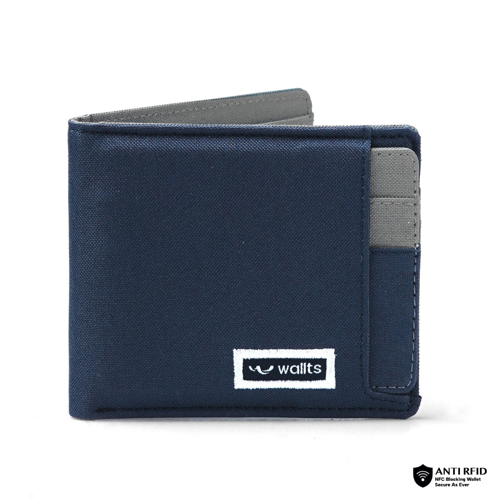 Wallts Aster Navy-Grey -  Dompet Pria Wallet Dompet Kartu