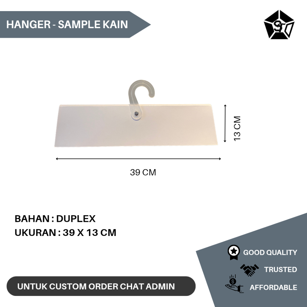 Hanger Polos Sample Kain/Rajut Bahan Duplex 500 gsm