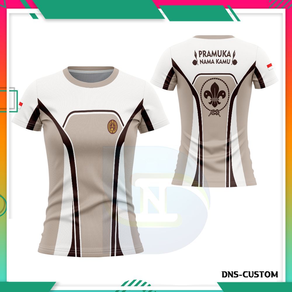 Kaos Pramuka Wanita Dewasa Seragam Lapangan Rapi