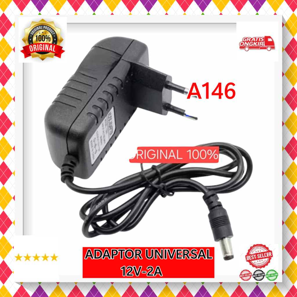 A146 CHARGER Compatibel 5.5mm 2.1 mm Adaptor Multifungsi DC 12V 2A VOLT ADAPTER POWER COLOKAN LISTRI