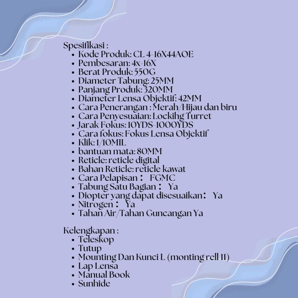 tele yuben cl 4-16x44 aoeg