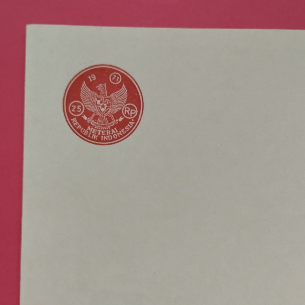 Kertas Segel Rp 25 Tahun 1971 Double