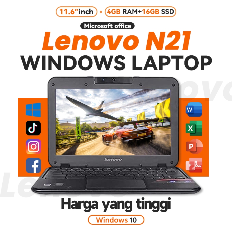LENOVO N21 laptop 4GB RAM+16GB SSD/Windows 10/Mura original refurbished office, gaming laptop