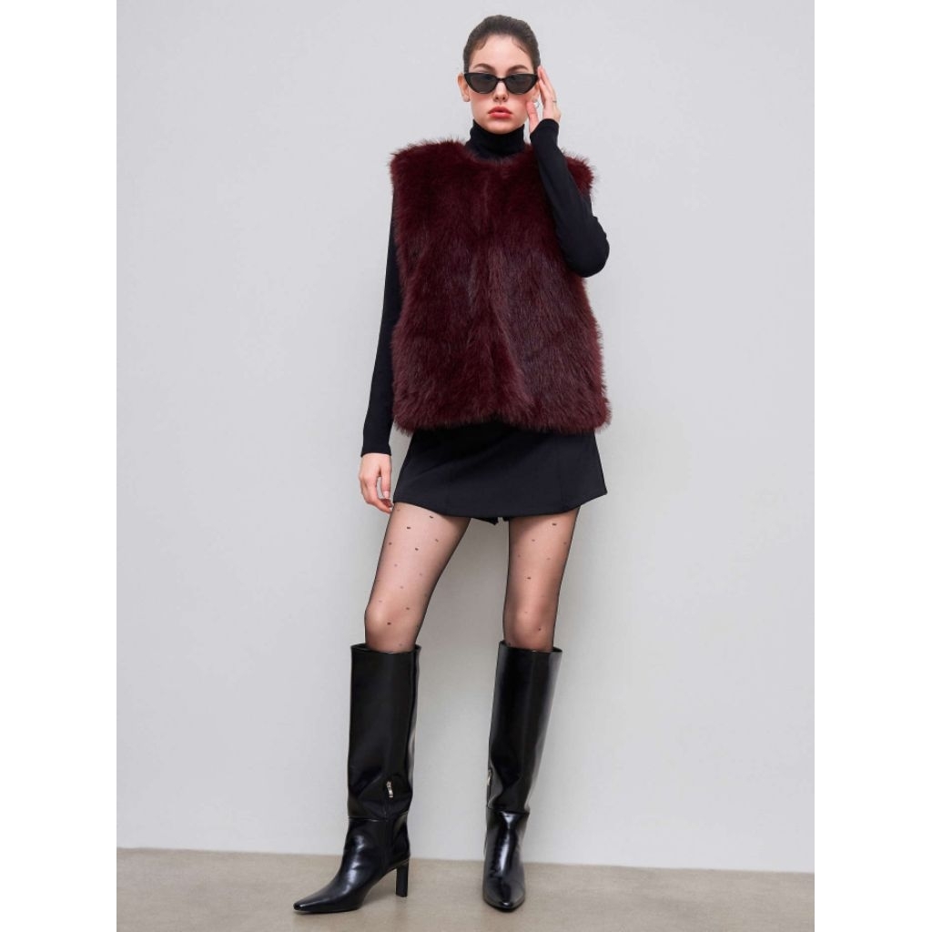PREMIUM TOP | fur sleeveless/Woman Winter Bulu Vest Rompi Wanita Musim Dingin Premium Korean Style T