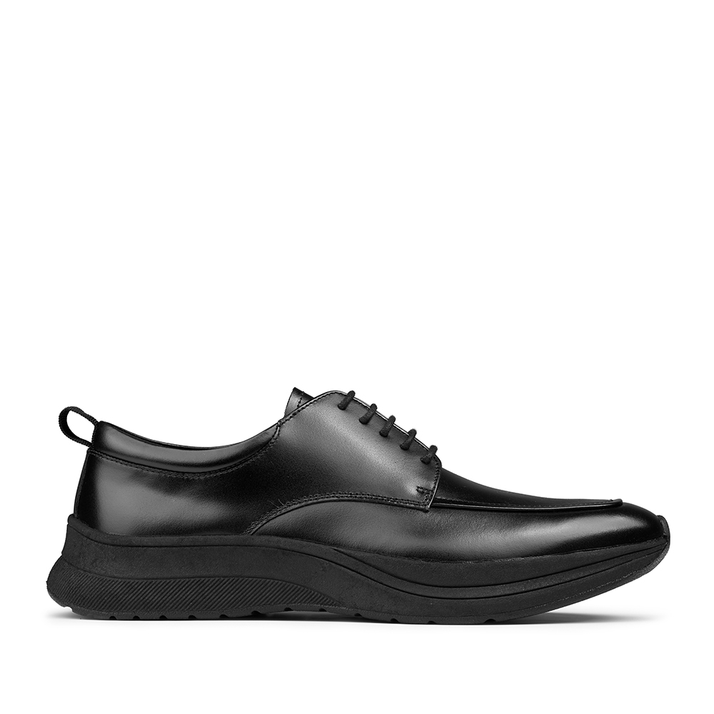 Prabu - Hamzah Black Sepatu Sneakers Kulit Pria-Hitam