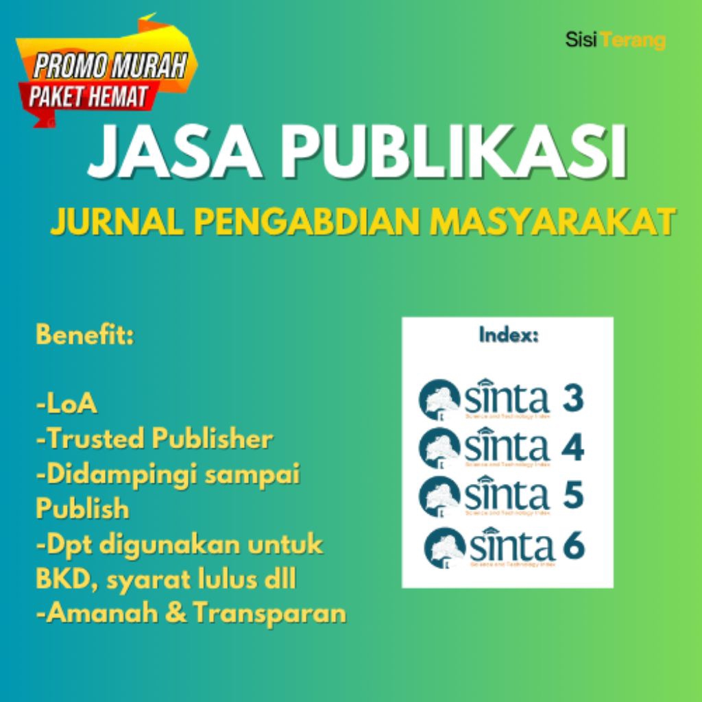 Jasa Publikasi Jurnal Pengabdian Masyarakat Sinta 3, Sinta 4, Sinta 5, Sinta 6 | Jurnal Pengmas Sint